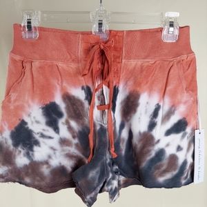 NWT Tie Dye Shorts Lattice Lace Up Elasticized Waist YFB Solar Style